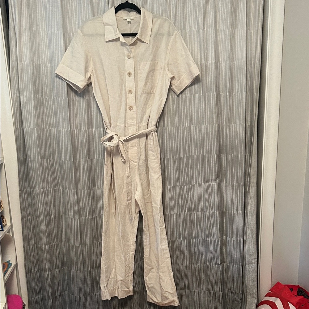 COS Cream Linen Jumpsuit Size 6